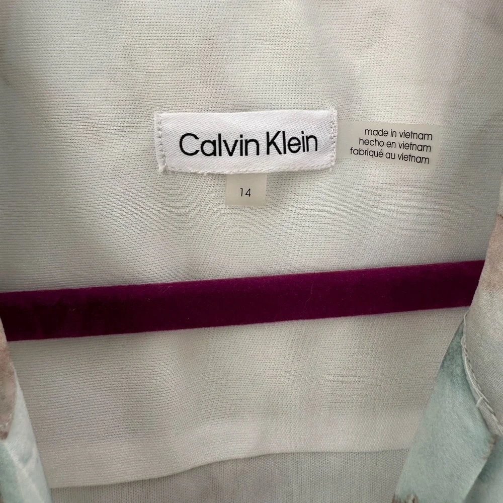 Calvin Klein Chiffon Pastel Maxi Dress size 14 NWOT Bridal Shower Guest - Picture 4 of 7